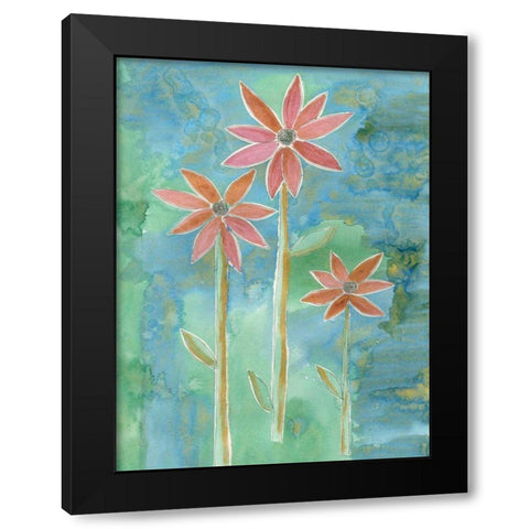 Dainty Daisies IV Black Modern Wood Framed Art Print with Double Matting by Ludwig, Alicia