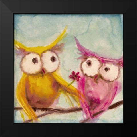 Hoos Smitten Black Modern Wood Framed Art Print by Quin, Marabeth