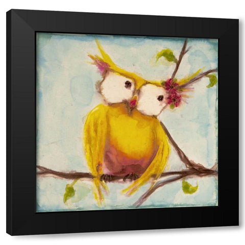 Miss Hoo Black Modern Wood Framed Art Print by Quin, Marabeth