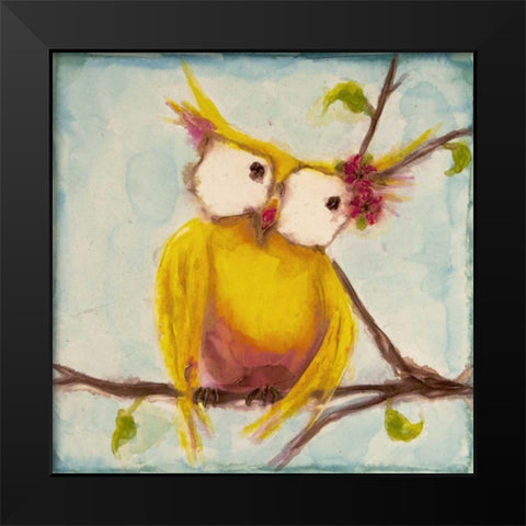 Miss Hoo Black Modern Wood Framed Art Print by Quin, Marabeth