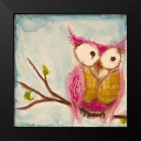 Mr. Hoo Black Modern Wood Framed Art Print by Quin, Marabeth