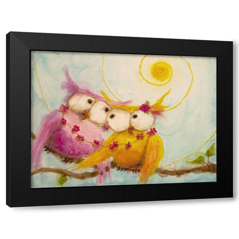 Hoos Bound by Love Black Modern Wood Framed Art Print by Quin, Marabeth