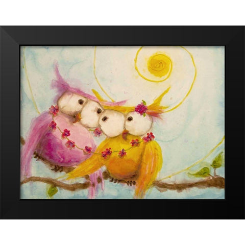 Hoos Bound by Love Black Modern Wood Framed Art Print by Quin, Marabeth