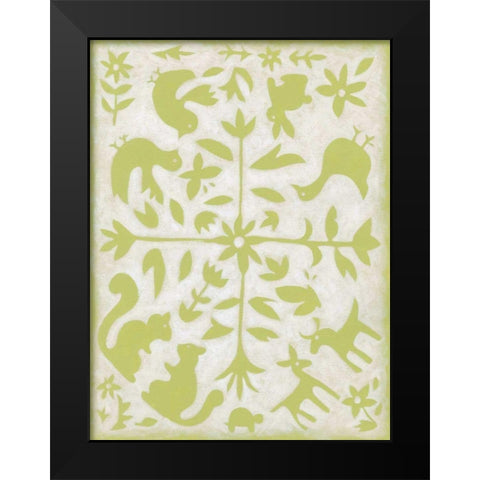 Spring Otomi II Black Modern Wood Framed Art Print by Zarris, Chariklia