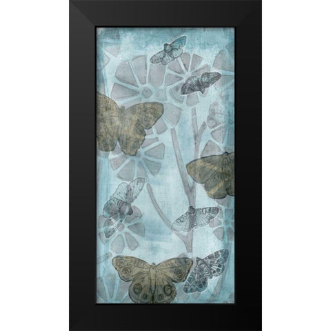 Wings and Petals II Black Modern Wood Framed Art Print by Meagher, Megan