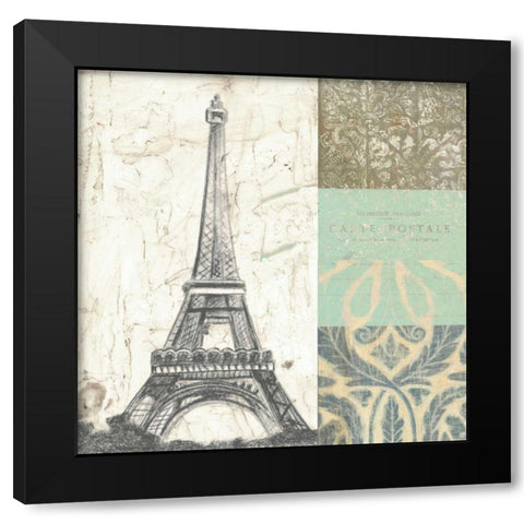 Paris Tapestry I Black Modern Wood Framed Art Print with Double Matting by Vision Studio