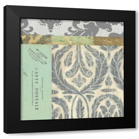 Paris Tapestry V Black Modern Wood Framed Art Print with Double Matting by Vision Studio