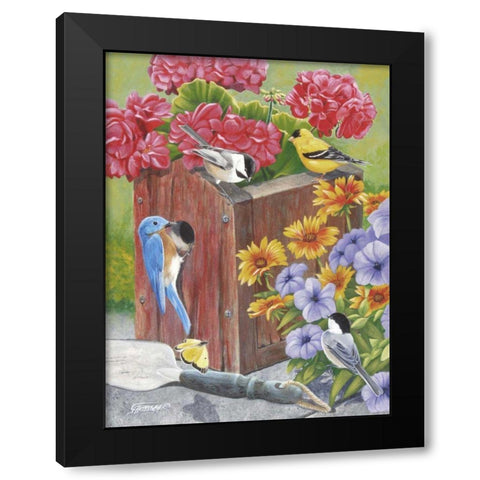 No Vacancy Black Modern Wood Framed Art Print by Szatkowski, Fred