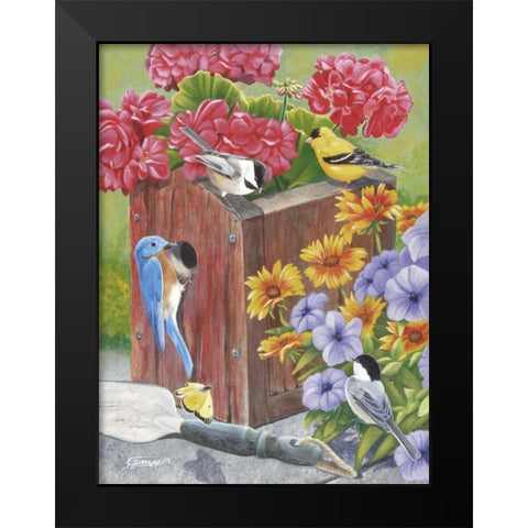 No Vacancy Black Modern Wood Framed Art Print by Szatkowski, Fred