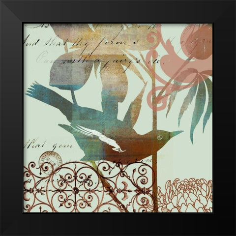 Fanciful Bird I Black Modern Wood Framed Art Print by Green-Aldridge, W.