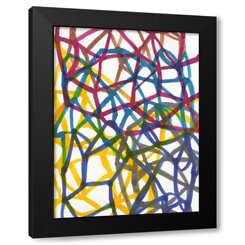 Matrix II Black Modern Wood Framed Art Print with Double Matting by Fuchs, Jodi