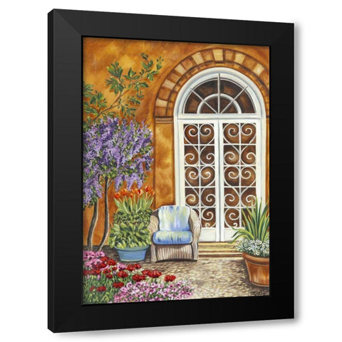 Tuscan Veranda I Black Modern Wood Framed Art Print with Double Matting by Vitaletti, Carolee