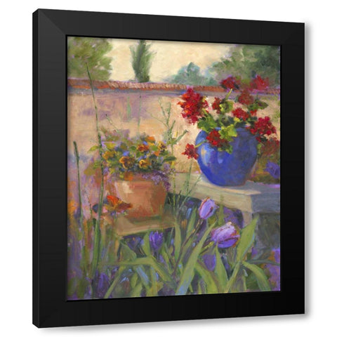Geranium Awakening Black Modern Wood Framed Art Print by Oleson, Nanette