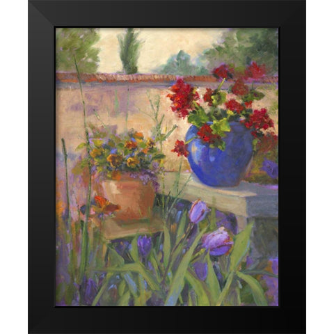 Geranium Awakening Black Modern Wood Framed Art Print by Oleson, Nanette