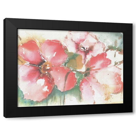 Soft Poppies II Black Modern Wood Framed Art Print with Double Matting by Herrera, Leticia