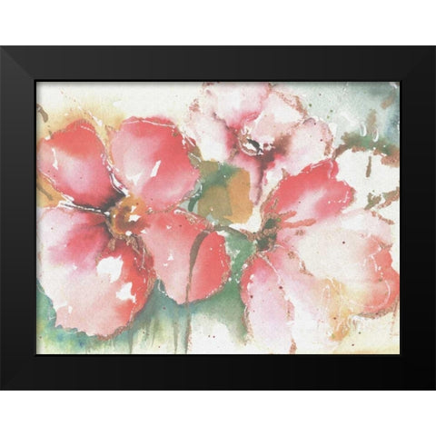 Soft Poppies II Black Modern Wood Framed Art Print by Herrera, Leticia