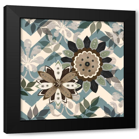 Chambray Rosettes and Finials II Black Modern Wood Framed Art Print with Double Matting by Reynolds, Jade