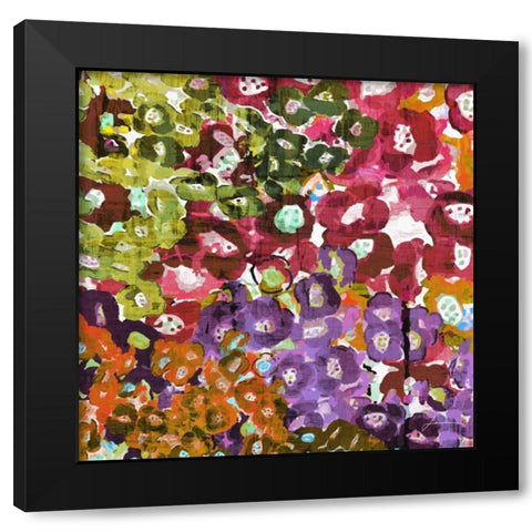 Floral Barrage II Black Modern Wood Framed Art Print by Burghardt, James