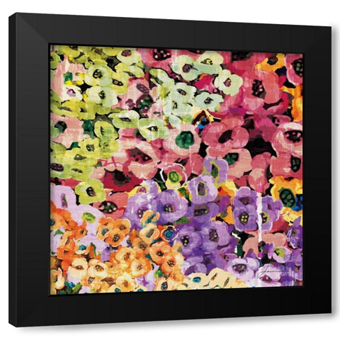 Floral Barrage IV Black Modern Wood Framed Art Print by Burghardt, James