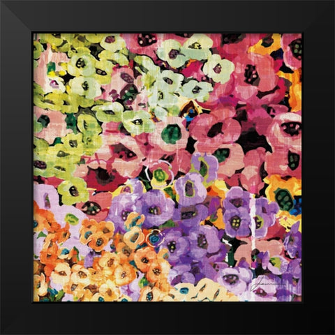 Floral Barrage IV Black Modern Wood Framed Art Print by Burghardt, James