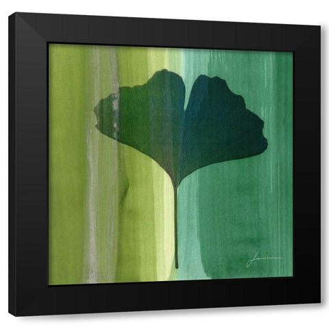Silver Leaf Tile I Black Modern Wood Framed Art Print with Double Matting by Burghardt, James