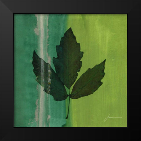 Silver Leaf Tile II Black Modern Wood Framed Art Print by Burghardt, James