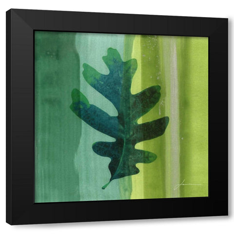 Silver Leaf Tile III Black Modern Wood Framed Art Print with Double Matting by Burghardt, James