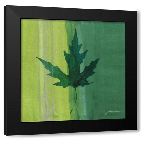 Silver Leaf Tile V Black Modern Wood Framed Art Print by Burghardt, James