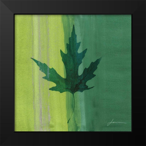 Silver Leaf Tile V Black Modern Wood Framed Art Print by Burghardt, James
