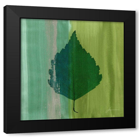 Silver Leaf Tile VI Black Modern Wood Framed Art Print with Double Matting by Burghardt, James
