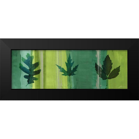 Silver Leaf Panel II Black Modern Wood Framed Art Print by Burghardt, James