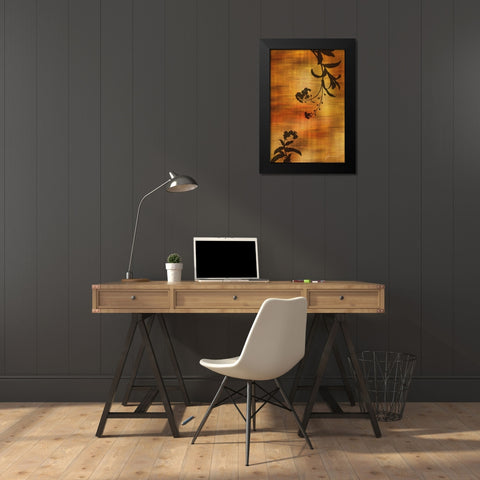 Sepia Floral I Black Modern Wood Framed Art Print by Burghardt, James