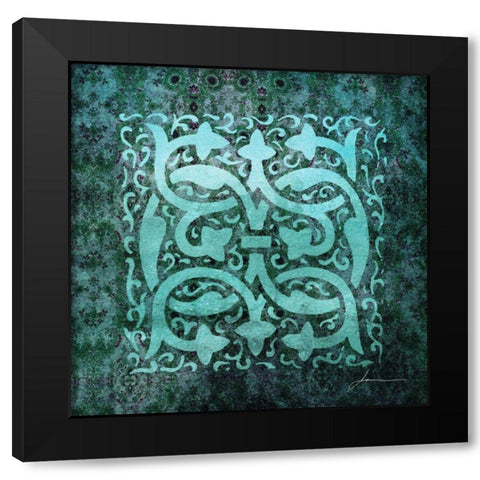 Antiquity Tiles III Black Modern Wood Framed Art Print with Double Matting by Burghardt, James