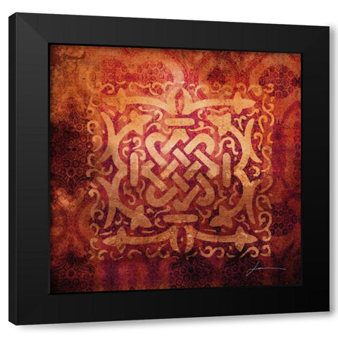 Antiquity Tiles IV Black Modern Wood Framed Art Print with Double Matting by Burghardt, James