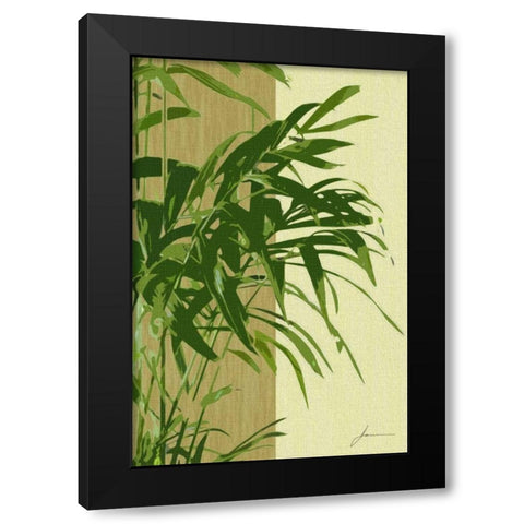 Painted Contrast Leaves I Black Modern Wood Framed Art Print with Double Matting by Burghardt, James