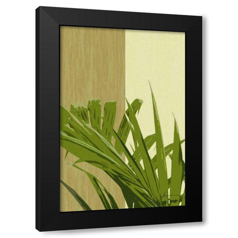 Painted Contrast Leaves IV Black Modern Wood Framed Art Print with Double Matting by Burghardt, James