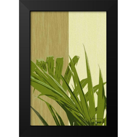 Painted Contrast Leaves IV Black Modern Wood Framed Art Print by Burghardt, James