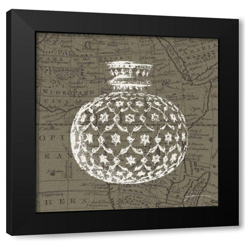 Map Bottles I Black Modern Wood Framed Art Print with Double Matting by Burghardt, James
