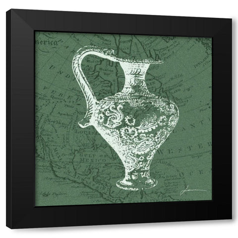 Map Bottles III Black Modern Wood Framed Art Print with Double Matting by Burghardt, James