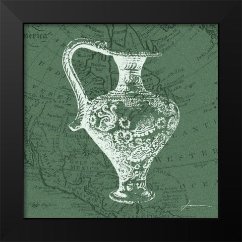 Map Bottles III Black Modern Wood Framed Art Print by Burghardt, James