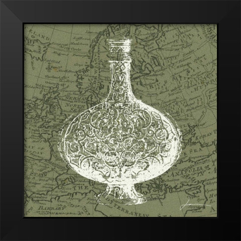 Map Bottles IV Black Modern Wood Framed Art Print by Burghardt, James