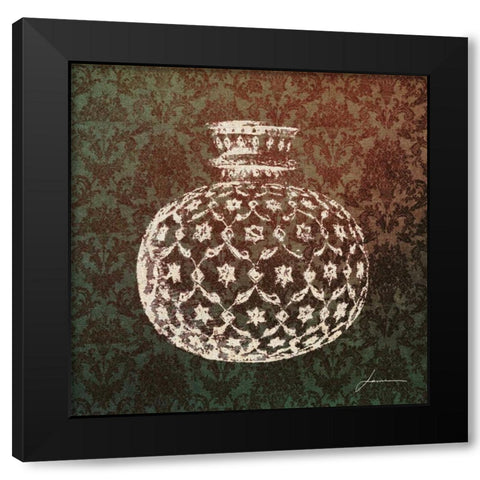 Patterned Bottles I Black Modern Wood Framed Art Print with Double Matting by Burghardt, James
