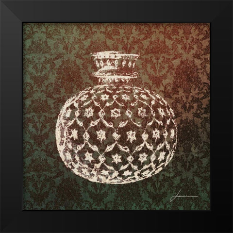 Patterned Bottles I Black Modern Wood Framed Art Print by Burghardt, James