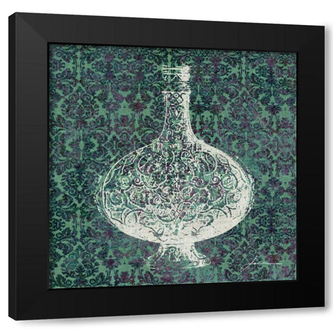 Patterned Bottles IV Black Modern Wood Framed Art Print with Double Matting by Burghardt, James