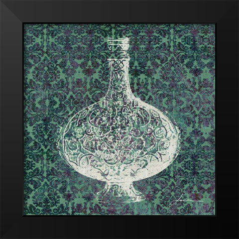 Patterned Bottles IV Black Modern Wood Framed Art Print by Burghardt, James