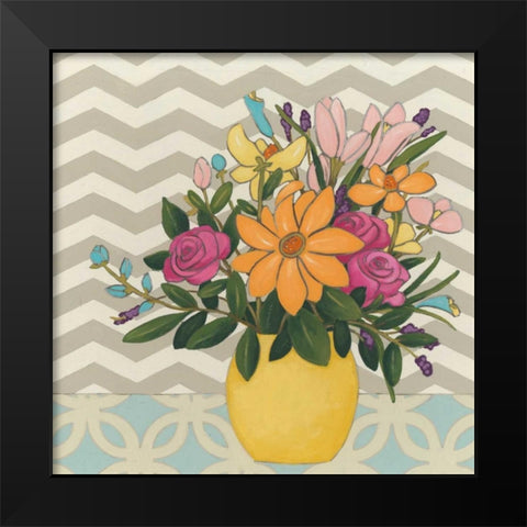 Patterns and Petals I Black Modern Wood Framed Art Print by Vess, June Erica