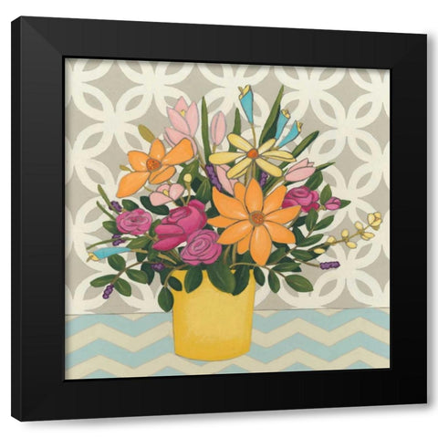 Patterns and Petals II Black Modern Wood Framed Art Print by Vess, June Erica