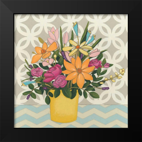 Patterns and Petals II Black Modern Wood Framed Art Print by Vess, June Erica