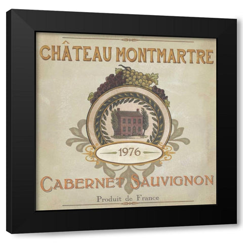 Vintage Wine Labels III Black Modern Wood Framed Art Print with Double Matting by Vess, June Erica