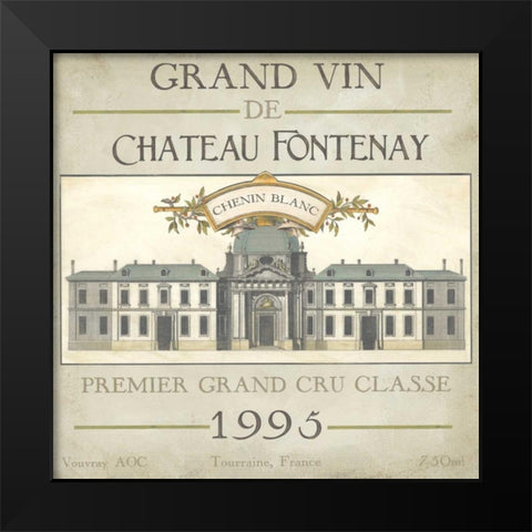 Vintage Wine Labels IX Black Modern Wood Framed Art Print by Vess, June Erica